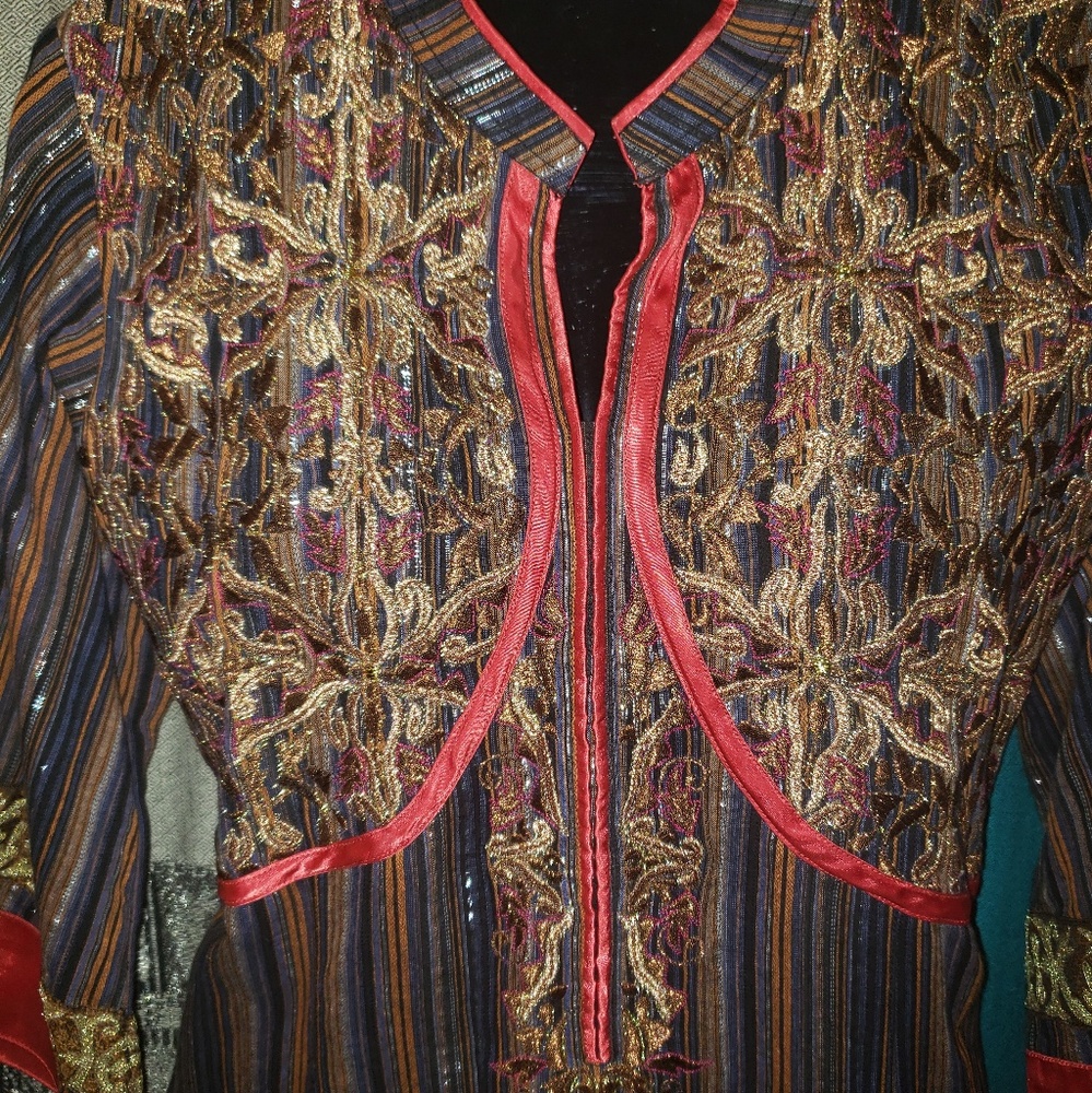 Authentic Middle Eastern Multicolored Kaftan Top - image 3